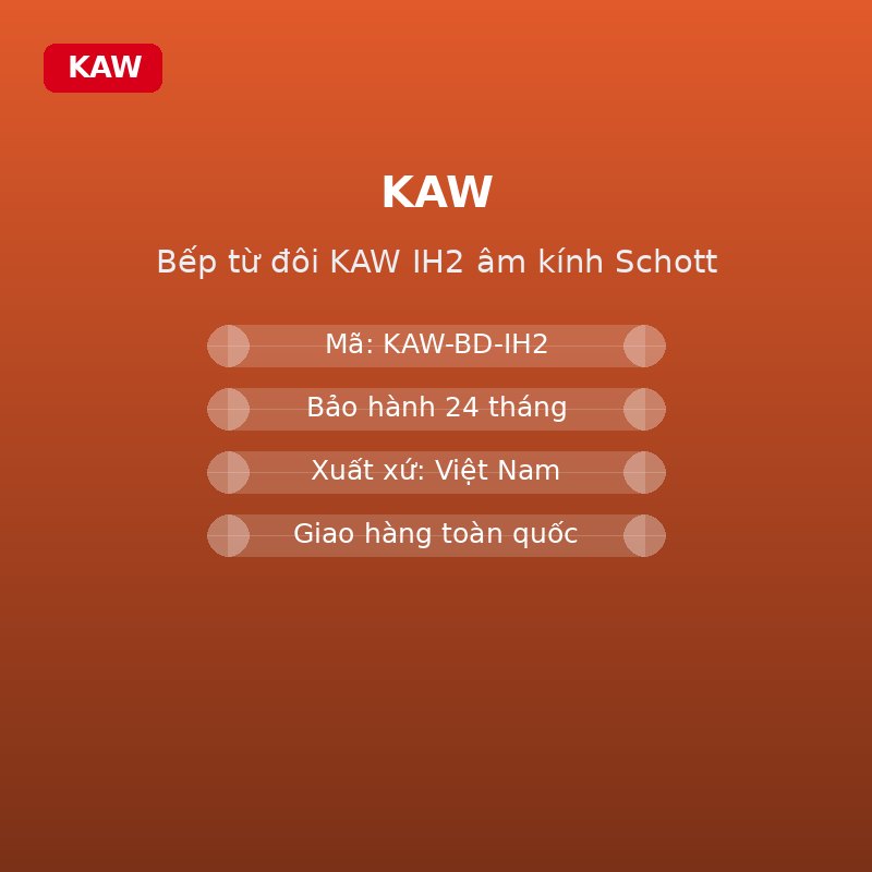 Bếp từ đôi AIRA IH2 âm kính Schott - thông số
