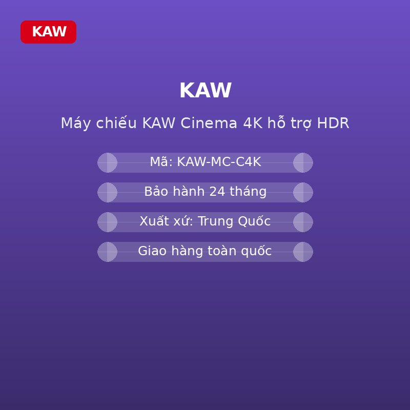 Máy chiếu AIRA Cinema 4K hỗ trợ HDR - thông số