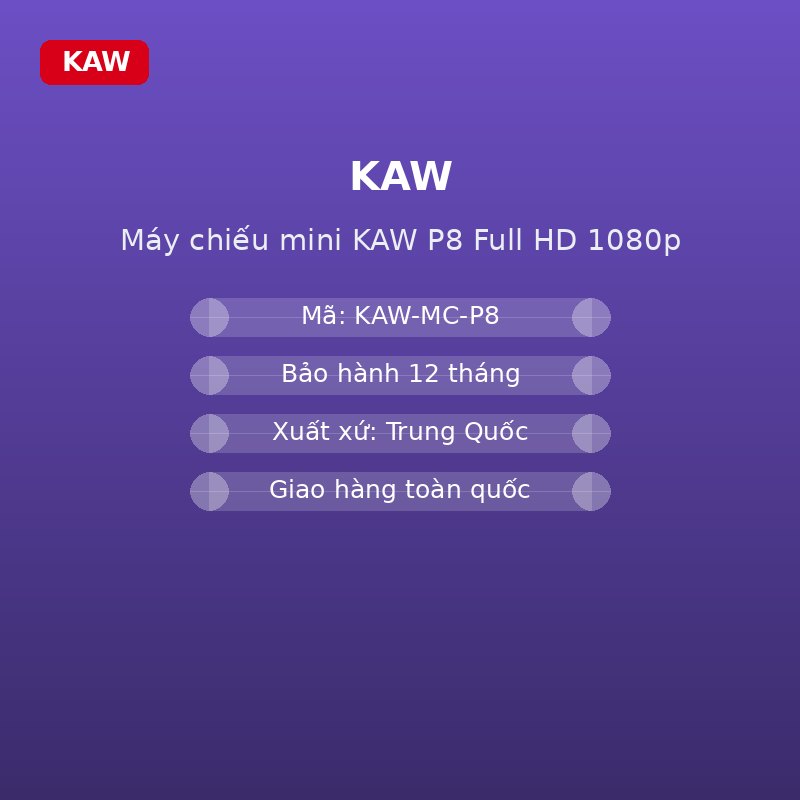 Máy chiếu mini AIRA P8 Full HD 1080p - thông số