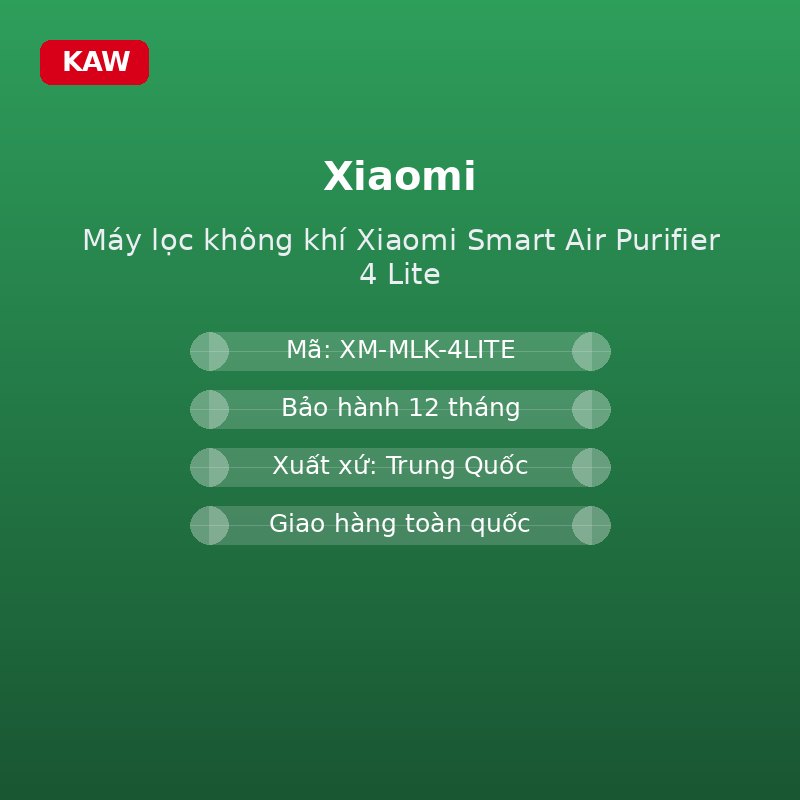 Máy lọc không khí Xiaomi Smart Air Purifier 4 Lite - thông số