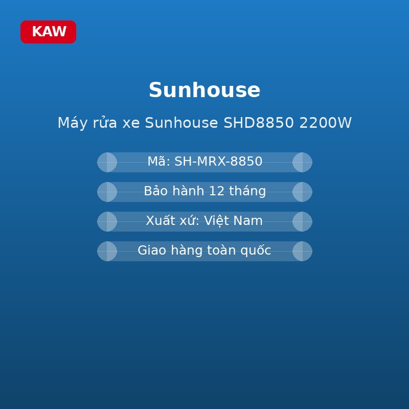 Máy rửa xe Sunhouse SHD8850 2200W - thông số